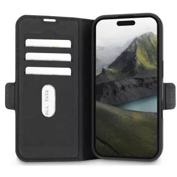Folding case dbramante1928 Oslo Pro for Apple iPhone 16 Black PU Plastic