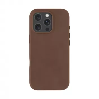 The dbramante1928 Roskilde Cover for iPhone 16 Pro in Dark Tan combines timeless elegance with modern functionality