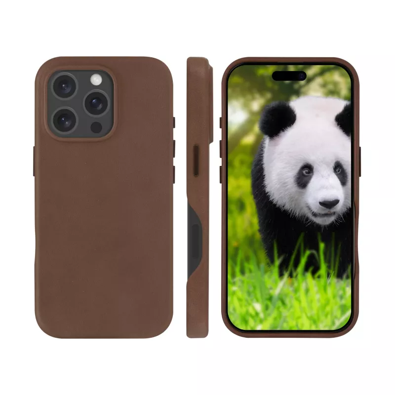 The dbramante1928 Roskilde Cover for iPhone 16 Pro in Dark Tan combines timeless elegance with modern functionality