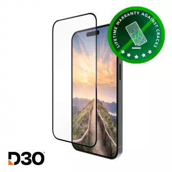 dbramante1928 eco-shield D3O - iPhone 16 ProMax - Black Edge Tempered Glass Screen Protector