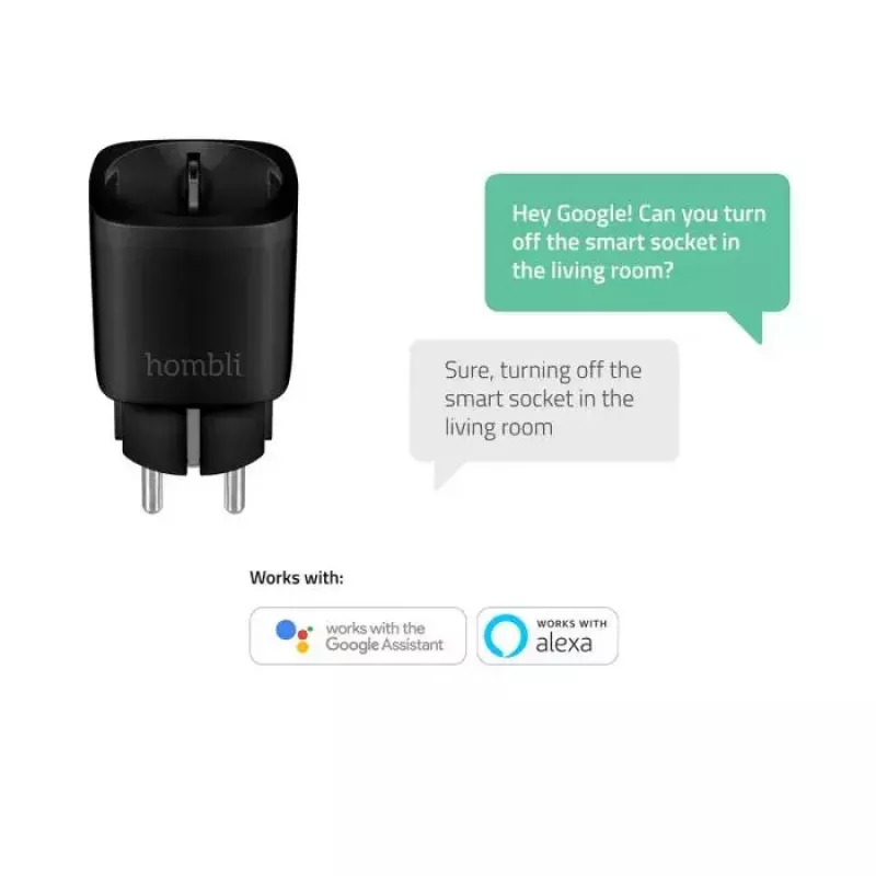 Smart Plug Hombli HBPP-0205 3680 W Indoor Wireless Black