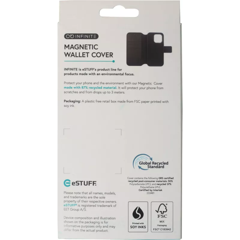 eSTUFF ES67160105 mobile phone case 17.5 cm (6.9 inch) Wallet case Black