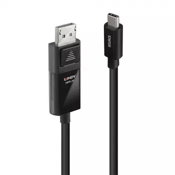 Lindy 3m USB Type C to DP 8K60 Adapter Cable, 3 m, USB Type-C, DisplayPort, Male, Male, Straight