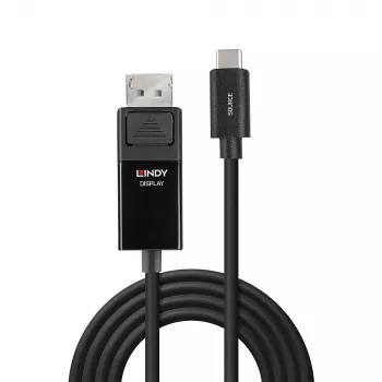 Lindy 3m USB Type C to DP 8K60 Adapter Cable, 3 m, USB Type-C, DisplayPort, Male, Male, Straight