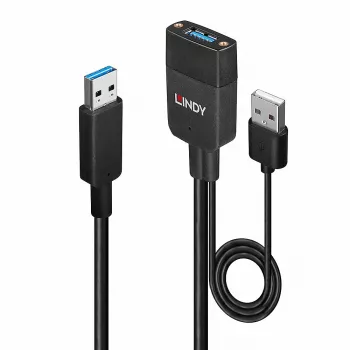 Lindy 35m Hybrid USB 3.2 Gen 2 Type A Cable Black ABS