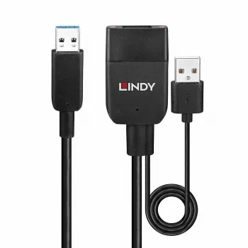 Lindy 35m Hybrid USB 3.2 Gen 2 Type A Cable Black ABS