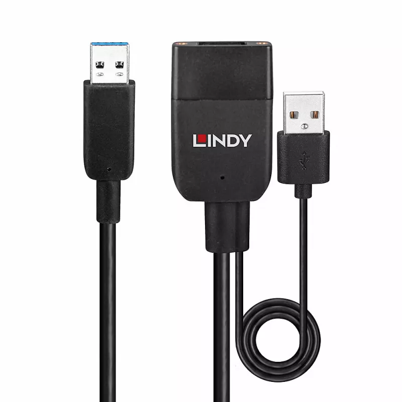 Lindy 35m Hybrid USB 3.2 Gen 2 Type A Cable Black ABS