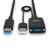 Lindy 35m Hybrid USB 3.2 Gen 2 Type A Cable Black ABS