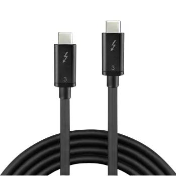 Lindy 0.5m Thunderbolt 3 Cable, Passive, 0.5 m, USB C, USB C, USB 3.2 Gen 1 (3.1 Gen 1), Male/Male, Black