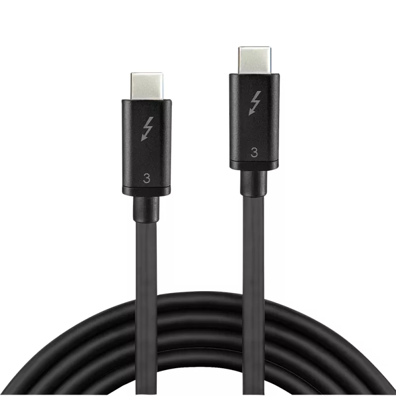 Lindy 0.5m Thunderbolt 3 Cable, Passive, 0.5 m, USB C, USB C, USB 3.2 Gen 1 (3.1 Gen 1), Male/Male, Black