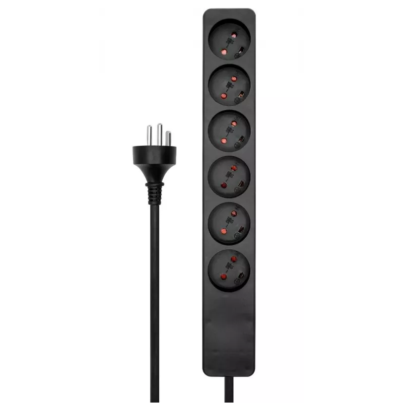 Microconnect MC-GRU0603DKB power extension 3 m 6 AC outlet(s) Indoor Black