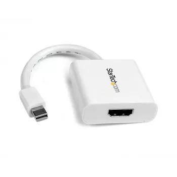 StarTech.com Mini DisplayPort to HDMI Adapter - mDP to HDMI Video Converter - 1080p - Mini DP or Thunderbolt 1/2 Mac/PC to HDMI Monitor/Display/TV - Passive mDP 1.2 to HDMI Dongle - White