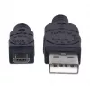 Manhattan USB-A to Micro-USB Cable, 1.8m, Male to Male, Black, 480 Mbps (USB 2.0), Hi-Speed USB, Lifetime Warranty, Equivalent to UUSBHAUB6.