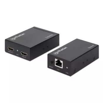 Manhattan HDMI 1080p over Ethernet Extender Kit, Up to 50m with Single Cat6 Cable, Tx & Rx Modules, IR Support, Three Year Warranty