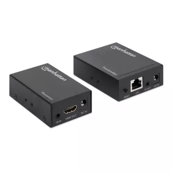 Manhattan HDMI 1080p over Ethernet Extender Kit, Up to 50m with Single Cat6 Cable, Tx & Rx Modules, IR Support, Three Year Warranty
