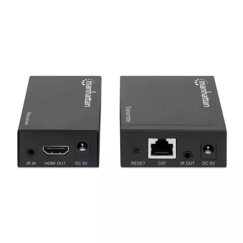 Manhattan HDMI 1080p over Ethernet Extender Kit, Up to 50m with Single Cat6 Cable, Tx & Rx Modules, IR Support, Three Year Warranty