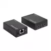 Manhattan HDMI 1080p over Ethernet Extender Kit, Up to 50m with Single Cat6 Cable, Tx & Rx Modules, IR Support, Three Year Warranty