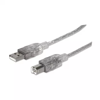 USB-A to USB-B Cable Manhattan 345408 5m Male to Male Silver