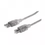 USB-A to USB-B Cable Manhattan 345408 5m Male to Male Silver