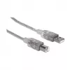 USB-A to USB-B Cable Manhattan 345408 5m Male to Male Silver