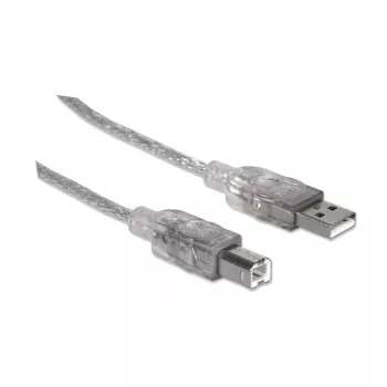 USB-A to USB-B Cable Manhattan 345408 5m Male to Male Silver