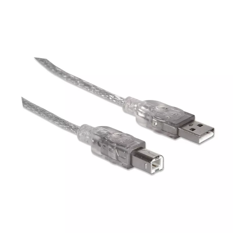 USB-A to USB-B Cable Manhattan 345408 5m Male to Male Silver