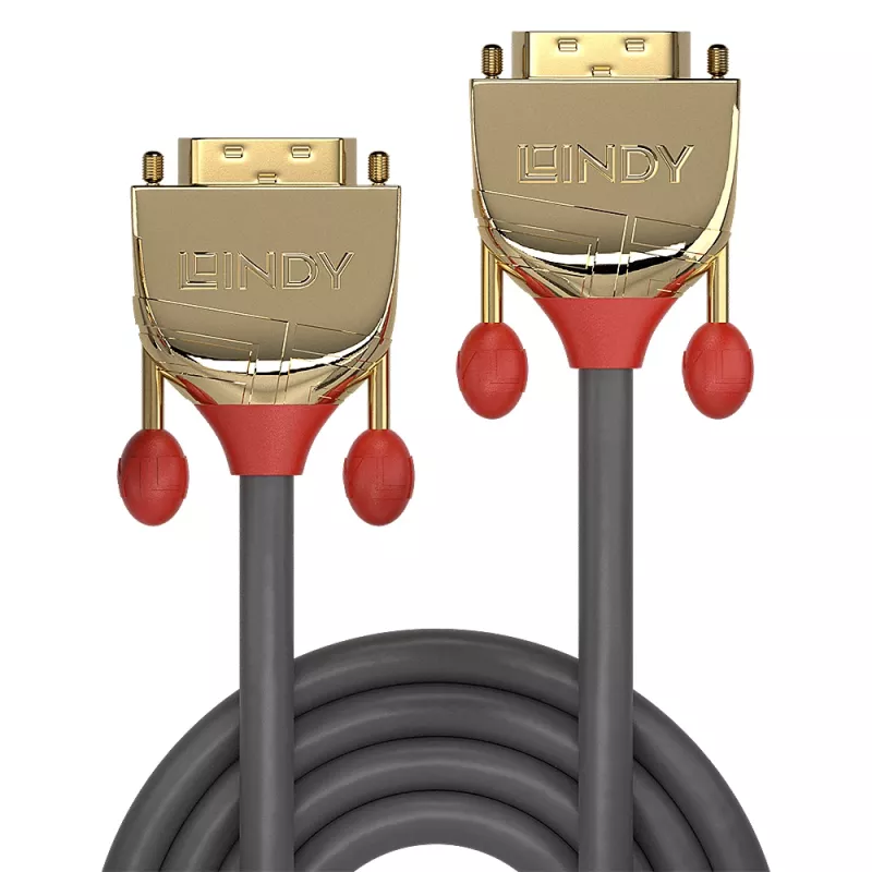Lindy 10m DVI-D Single Link Cable, Gold Line