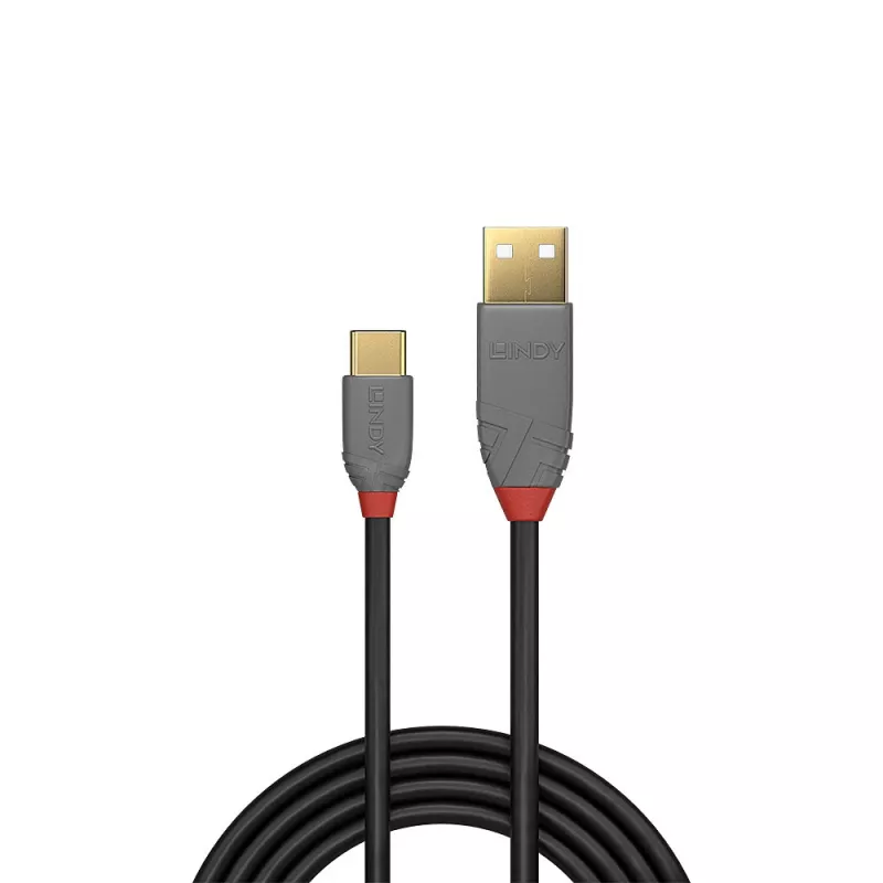 Lindy 0.5m USB 2.0 Type A to C Cable, Anthra Line