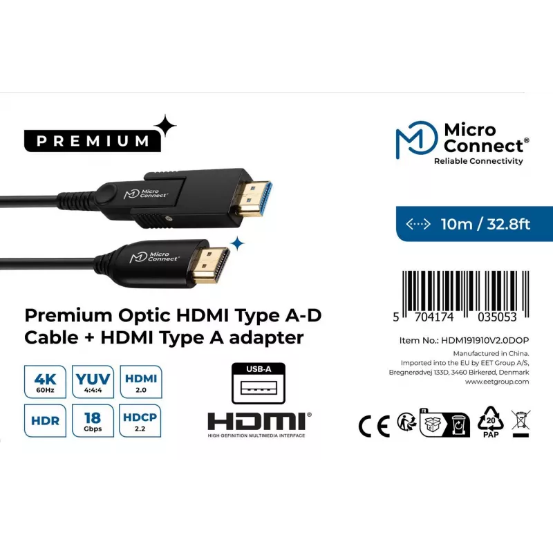 HDMI A-D Cable Microconnect HDM191910V2.0DOP