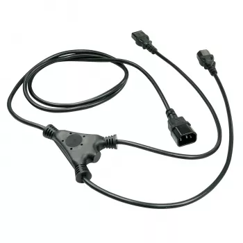 Lindy 2m IEC Splitter Cable IEC C14 to 2 x IEC C13
