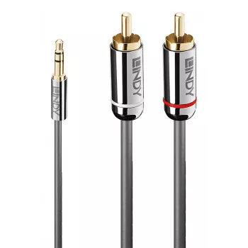 Lindy 1m 3.5mm to Phono Audio Cable, Cromo Line