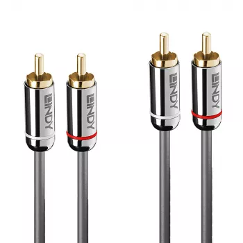 Lindy 3m Dual Phono Audio Cable, Cromo Line