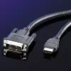 DVI Cable ROLINE DVI (18+1) M - HDMI M 2 m