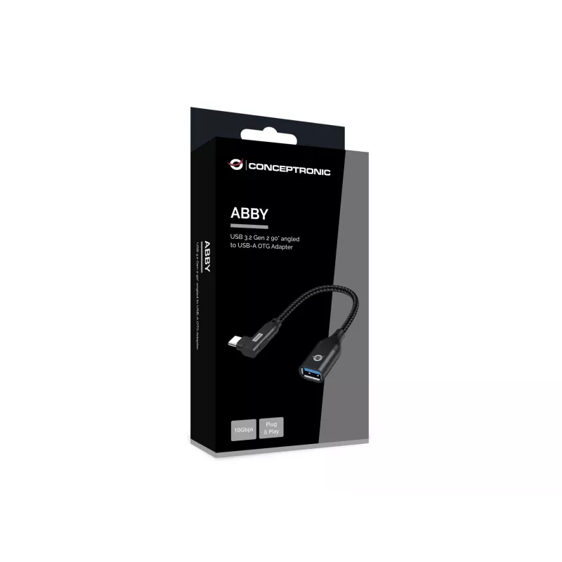 Conceptronic ABBY19B USB 3.2 Gen 2 90° angled to USB-A OTG Adapter