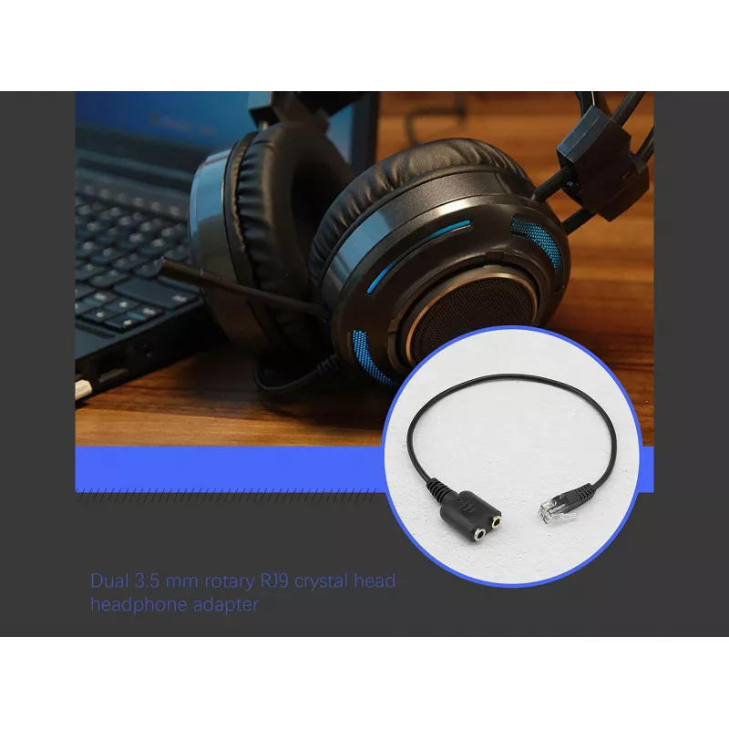 Equip RJ9 to 3.5mm Headset Audio Adapter Black 0.25m