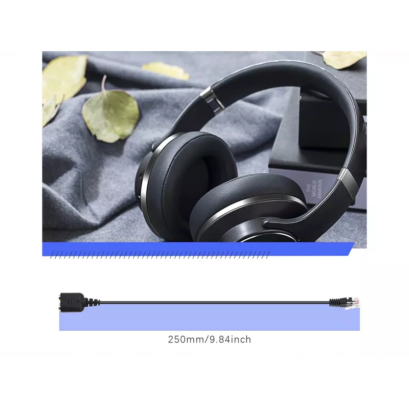 Equip RJ9 to 3.5mm Headset Audio Adapter Black 0.25m