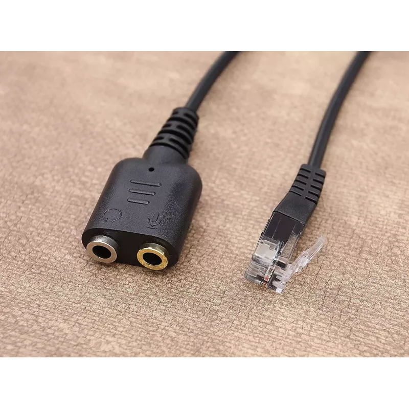 Equip RJ9 to 3.5mm Headset Audio Adapter Black 0.25m