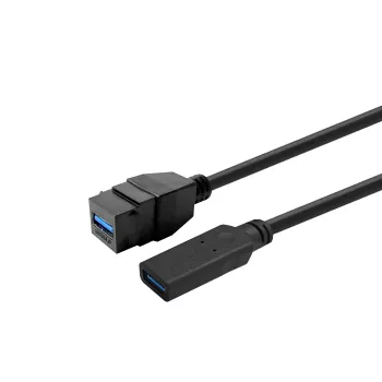 VivoLink USB 3.0 Type A to Type A Cable 0.2 m — Black