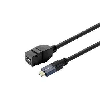 USB-C female adapter VivoLink PROKEYUSBCFM1B — panel-mount black