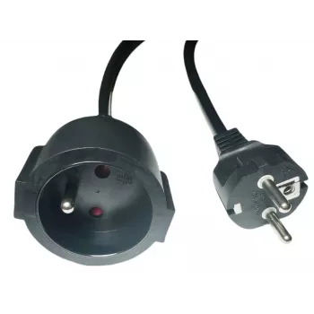 Power extension cord MicroConnect MC-PE0500FRB 500 cm with EU plug, black