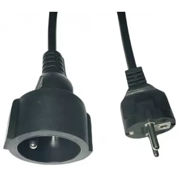 Power extension cord MicroConnect MC-PE0500FRB 500 cm with EU plug, black