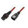 Microconnect MC-C13C14LOCK-1M power cable Red C13 coupler C14 coupler