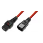 Power cable MicroConnect MC-C13C14LOCK-2.5MR — IEC C13 to C14, locking clip, 2.5 m