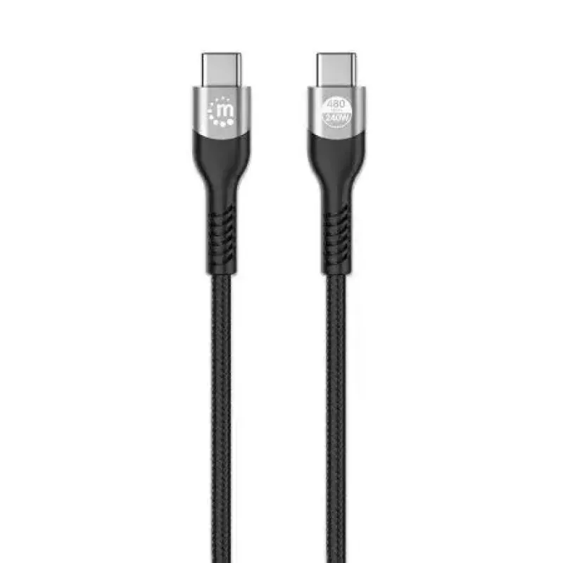 Manhattan USB-C to USB-C Cable 240W 2m Male to Male Black 480 Mbps