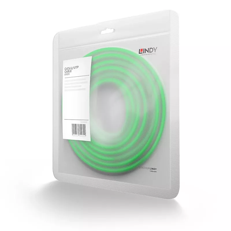 Network Cable Lindy 20m RJ-45 Cat6 U/UTP Green