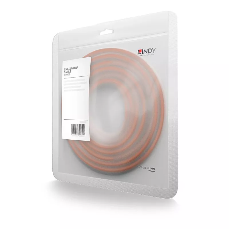 Network Cable Lindy 15m RJ-45 Cat6 U/UTP Orange