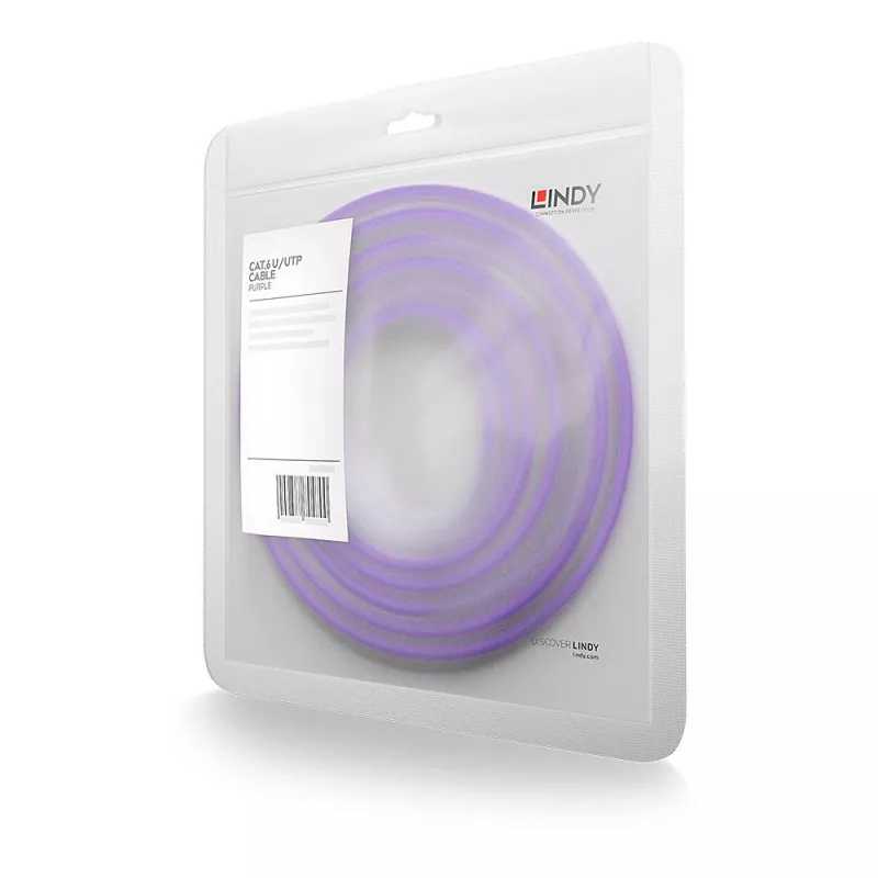 Network Cable Lindy 10m Cat.6 RJ-45 U/UTP Violet