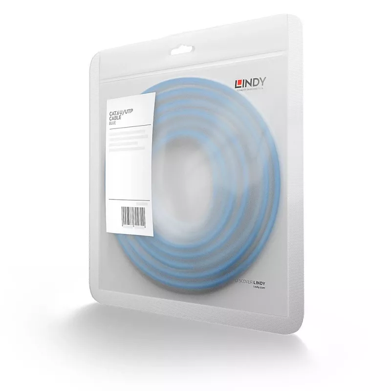 Lindy 0.3m CAT6 U/UTP Network Cable, Blue