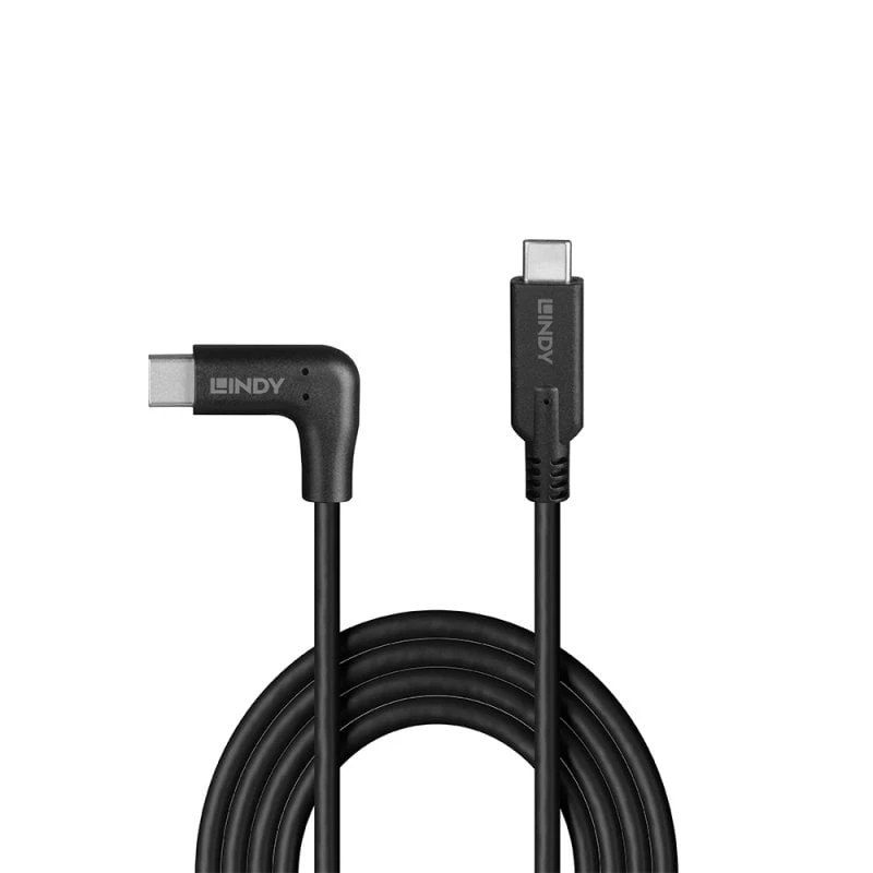 Lindy 1m USB 3.2 Type C Cable, 90° Right Angle, 10Gbps