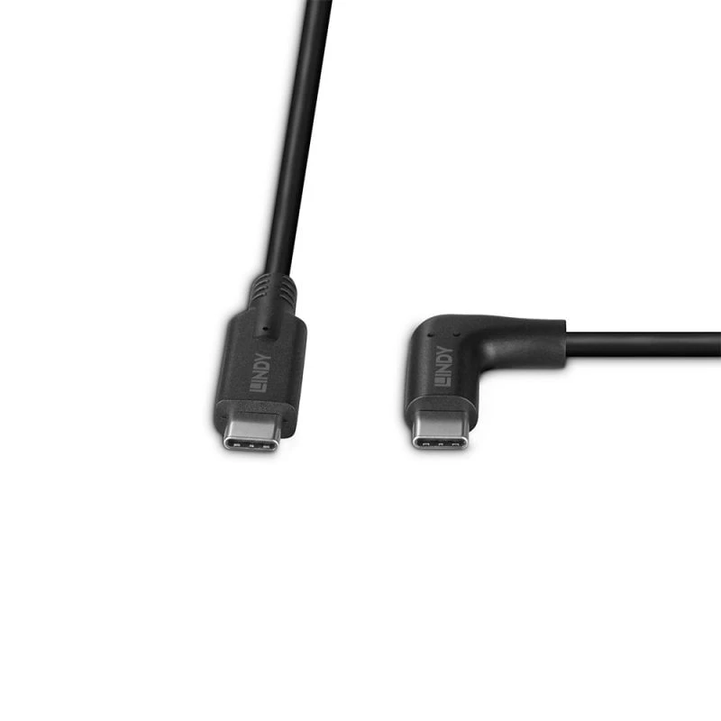 Lindy 1.5m USB 3.2 Type C Cable, 90° Right Angle, 10Gbps